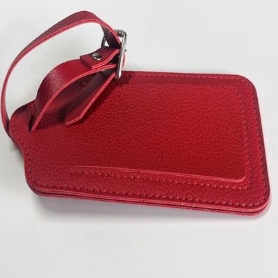 Sac à main rouge, accessoires en cuir, étiquette personnalisée