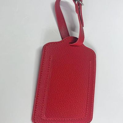 Sac à main rouge, accessoires en cuir, étiquette personnalisée
