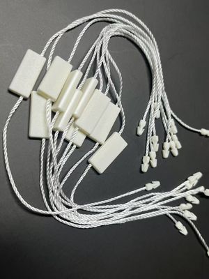 Polyester rectangulaire étui de verrouillage étiquette en plastique fixateur blanc écologique