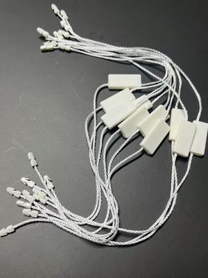 Polyester rectangulaire étui de verrouillage étiquette en plastique fixateur blanc écologique