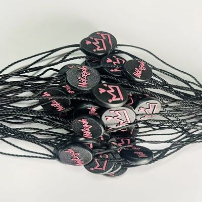 Fabriqué sur mesure, élastique, noué, noir, accroché, étiquette, corde, accessoires