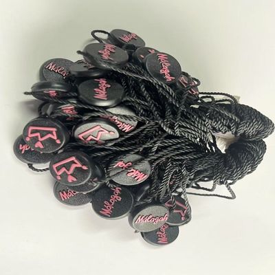 Fabriqué sur mesure, élastique, noué, noir, accroché, étiquette, corde, accessoires