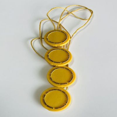 10 pouces jaune étiquette en plastique fixateur boucle verrouiller épingles étiquette pour les vêtements