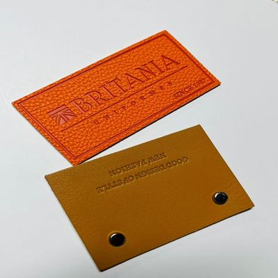 Rectangle Shape Custom Leather Labels for Garment Label Promotion