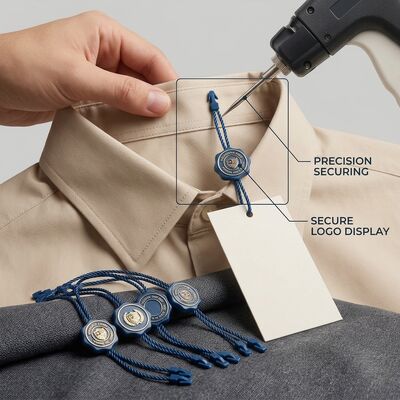 Fermeture d'étiquette en plastique pour chaussures Longueur suspendue d'environ 10 pouces Conçue pour l'étiquetage des vêtements dans les secteurs de l'habillement et de la chaussure