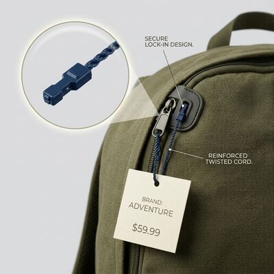 Légère boucle de sécurité étiquette en plastique fixateur pour les magasins de détail bleu foncé