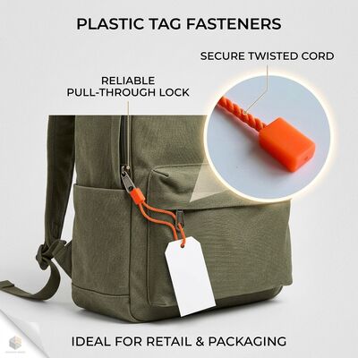 Tissus orange étiquette en plastique attache magasin de détail vêtements accessoires