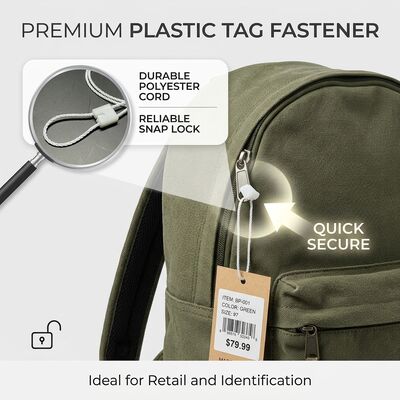 Résistant à la fermeture carré étiquette en plastique fixateur de la corde d'étanchéité CMYK pour les vêtements personnalisés