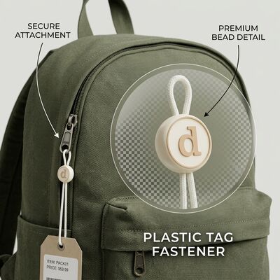 Longueur de suspension d'environ 10 pouces étiquette en plastique unique et accrocheur et facile à fixer pour l'étiquette de vêtements