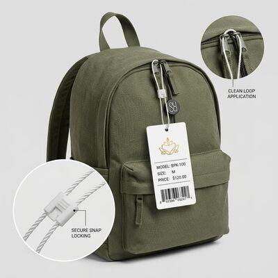 Attache étiquette en plastique d'environ 10 pouces de longueur de suspension, adapté aux sacs, fabriqué en plastique texturé durable assurant la fixation
